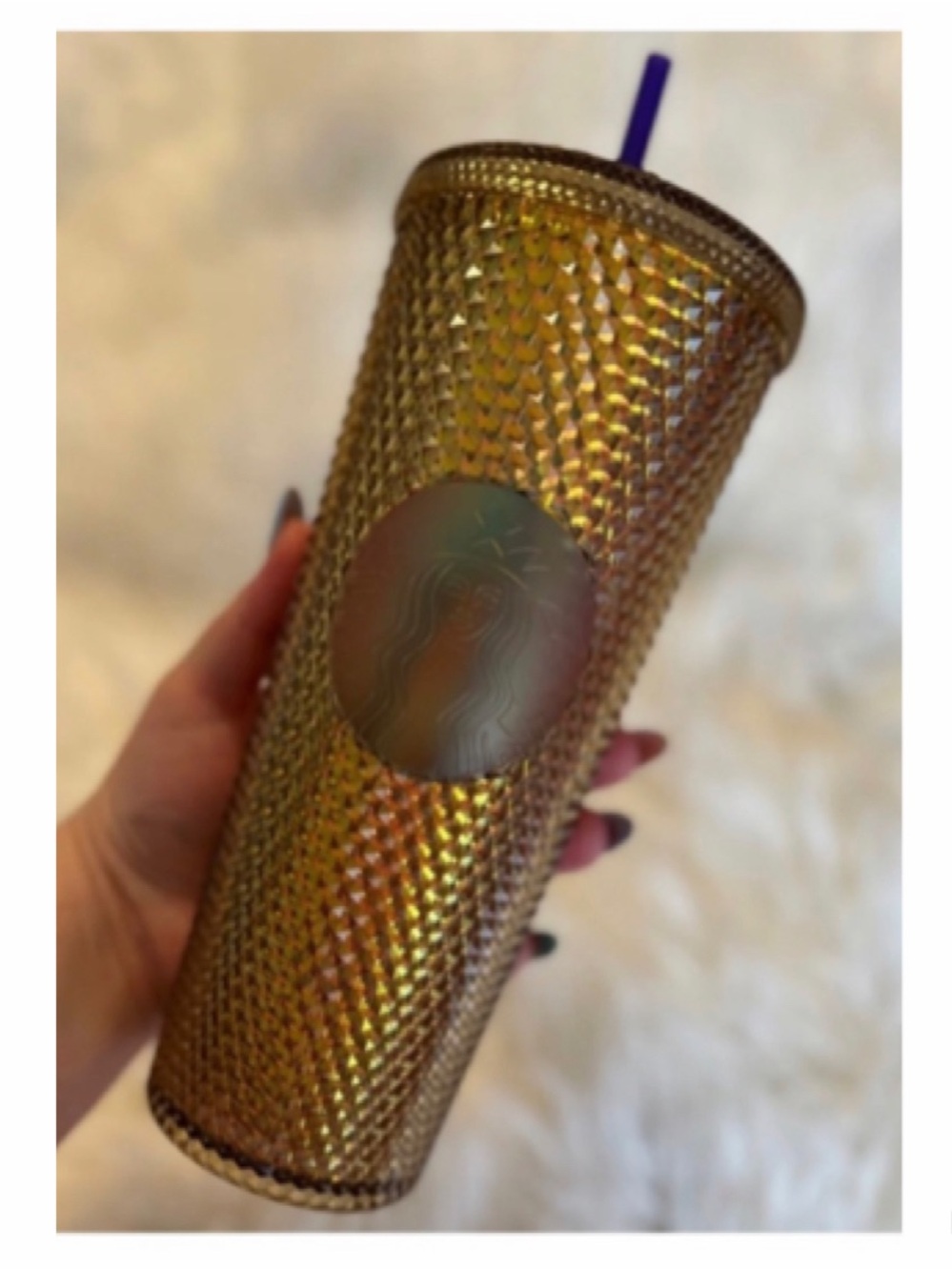 NEW Starbucks UW University of Washington Studded Bling Gold Cup